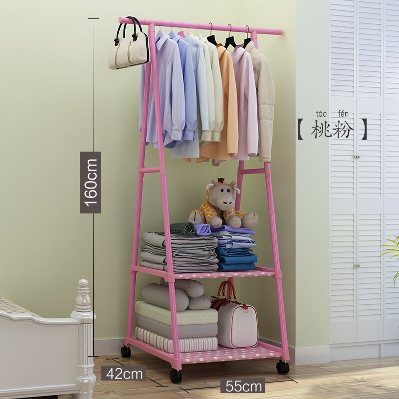 Floor Slaapkamer Kledingrek Kleren Rek Opbergrek Huishouden Eenvoudige Montage Economie: Violet