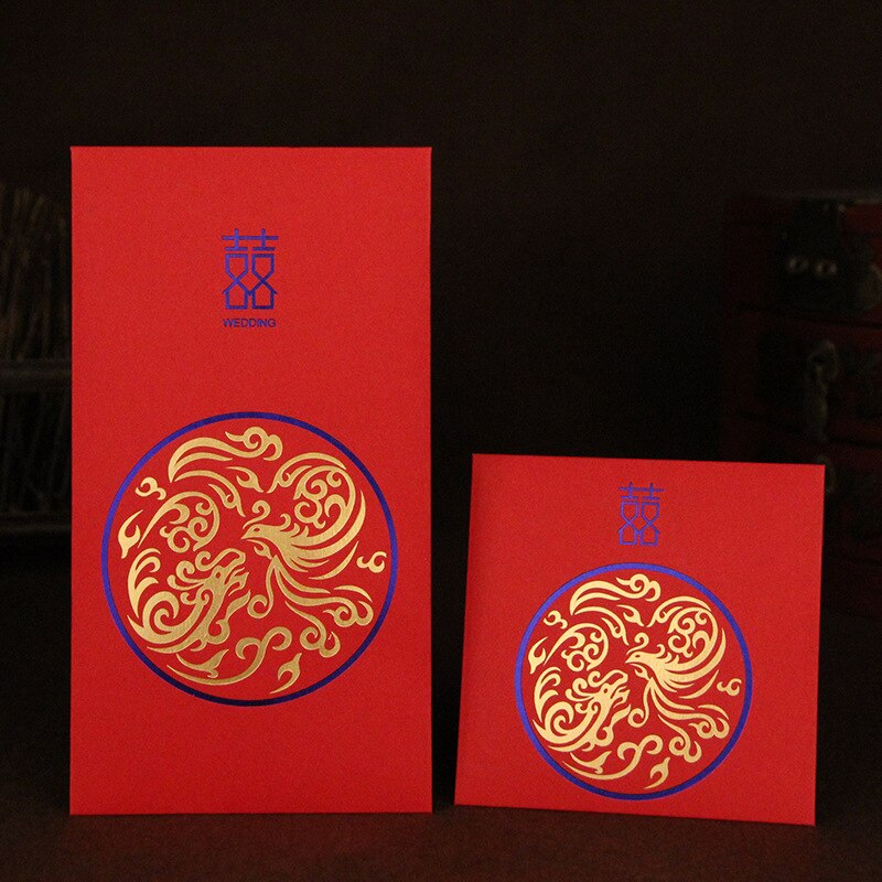 10Pcs Chinese Stijl Rode Envelop Senior Bruiloft Rode Envelop Creatieve Hongbao Rode Envelop Rode Zak Bruiloft Zegen Pakket