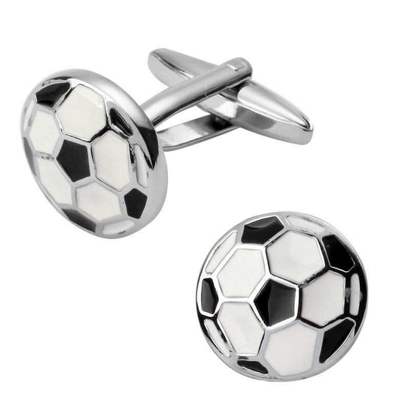 Formale Schwarz und weiß fußball Manschettenknopf für Herren Anzüge Tasten Geometrische Hochzeit Manschettenknopf Französisch Bräutigam Hemd Manschette Links