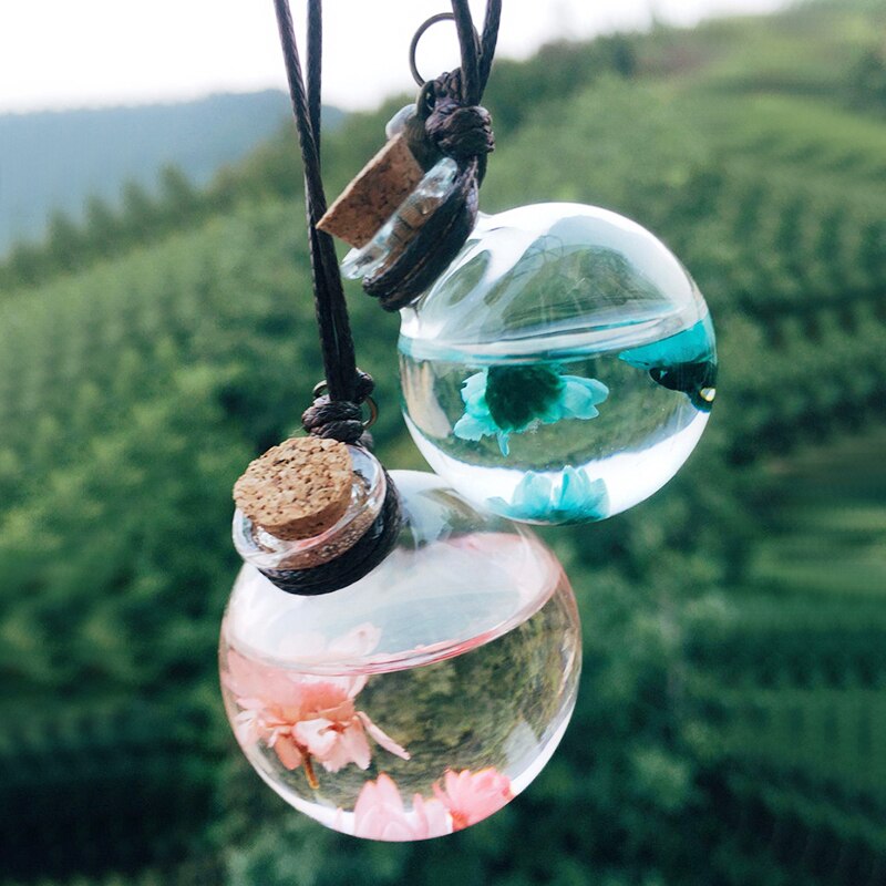 1pc auto parfumflesjes luchtverfrisser met etherische oliën van bloemen auto ornament parfum hanger lege hangende fles auto-styling