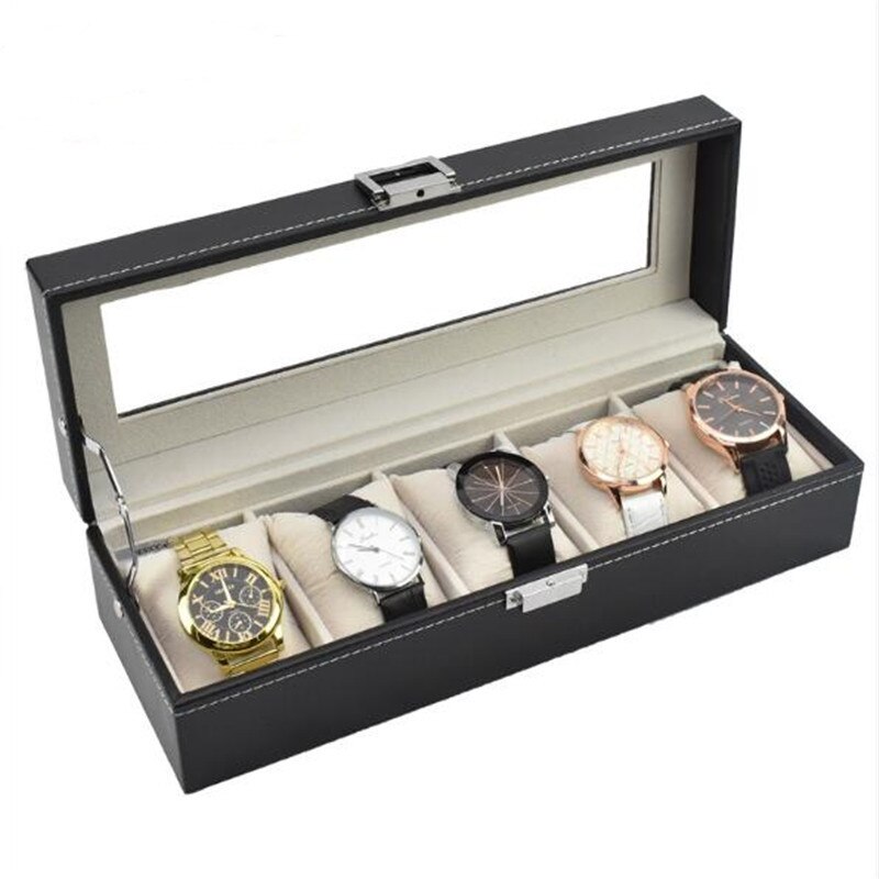 1/2/3/5/6 Grids Watch Box PU Leather Watch Case Holder Organizer Storage Box for Quartz Watches Jewelry Boxes Display Best