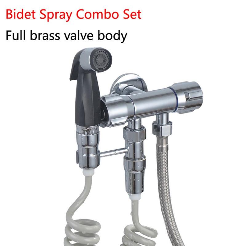 Handheld Bidet Kraan Spuit Roestvrij Staal Badkamer Hand Bidet Spraye Set Wc Zelfreinigende Douchekop Geen Punch