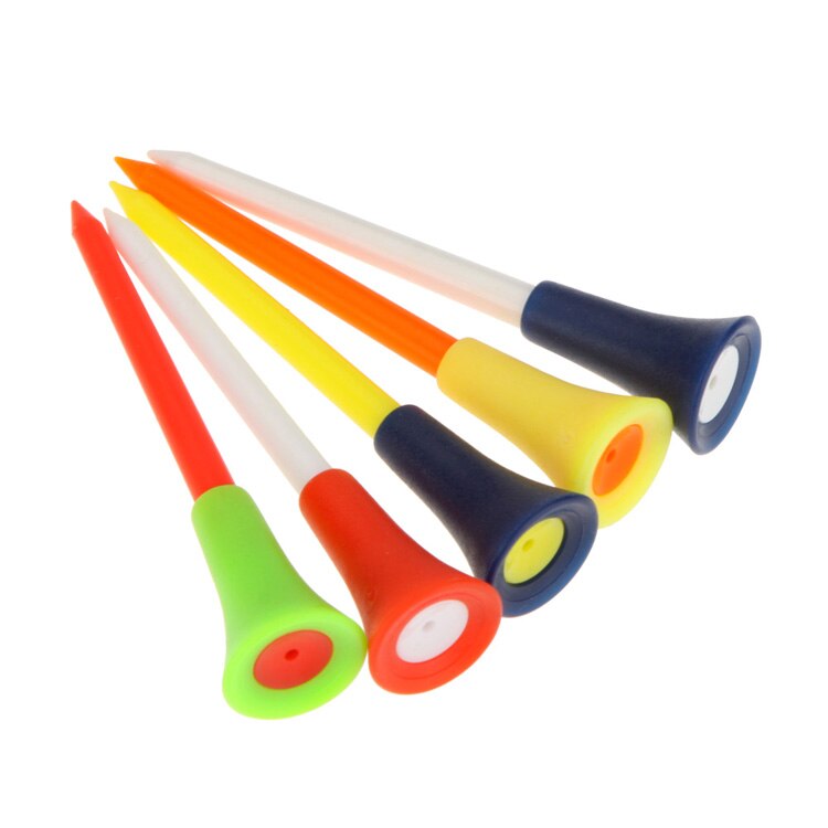 50 stks/zak Multi Kleur Plastic Golf Tees 83mm Duurzaam Rubber Kussen Top Golf Tee Golf Accessoires