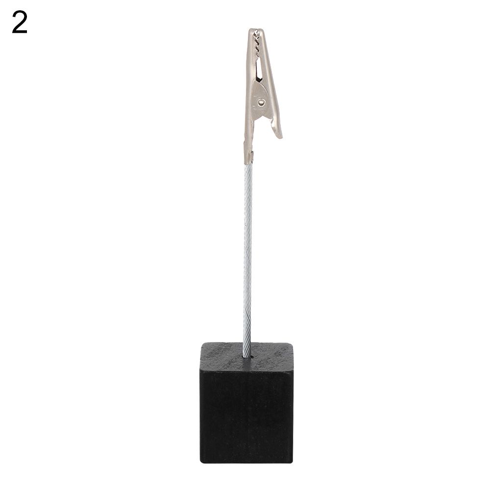 Decor Desktop Decoration Memorandum Wooden Message Folder Table Numbers Holder Photos Clips Place Card Clamps Stand: 2