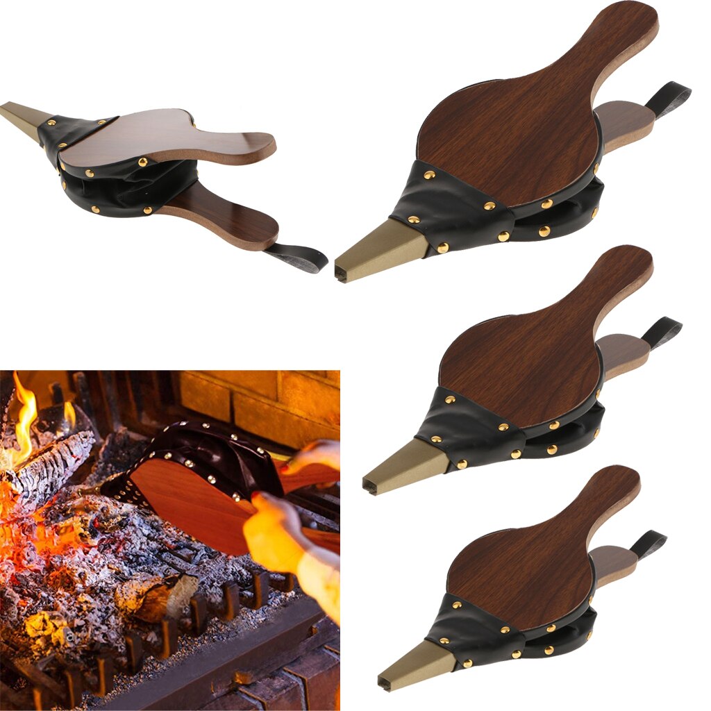 Mag öppen spis bälgar stort trä luftblåsare eldbälg gjuten munstycke för utomhus camping bbq grill skorsten hand bälgpump
