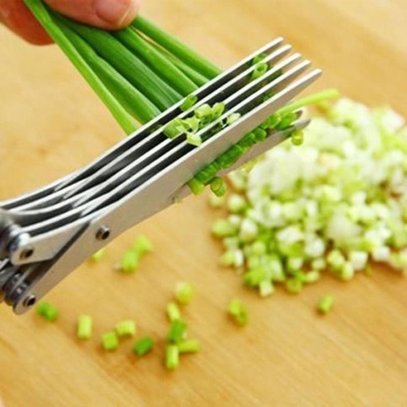 Ciseaux de cuisine multicouches en acier inoxydable, coupe-légumes, échalote, herbes, épices, outil de cuisine, accessoires de cuisine coupés