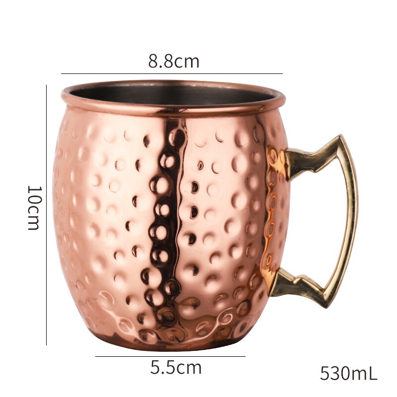 1 stk 530 ml metall vinglass kobberbelagt krus moscow mule kopp høykapasitets ølkopper cocktailglass bar fest drikkevarer: B kopp