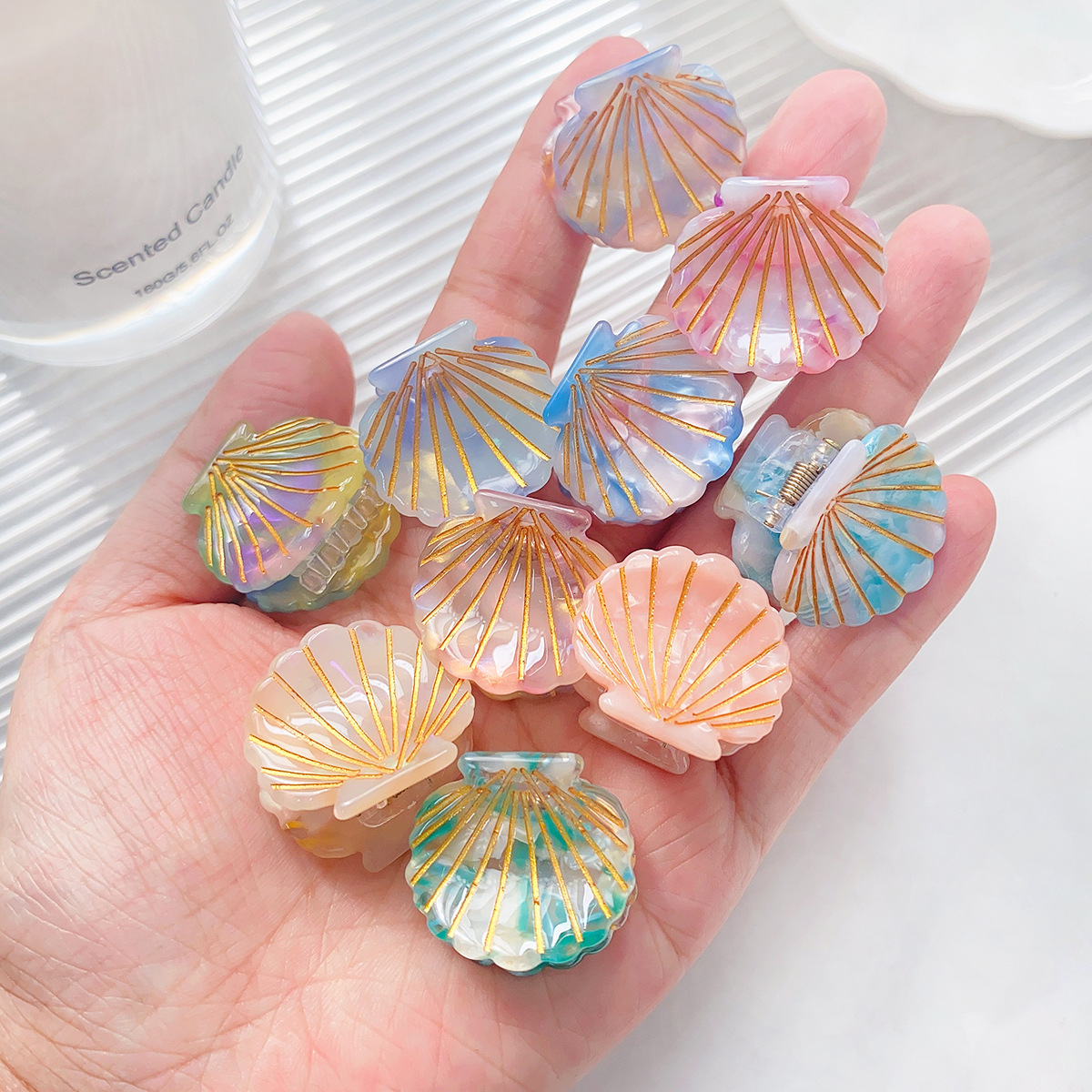 Pinzas para el cabello de concha a la para mujer, Mini Clip de tiburón bonito y dulce, pinzas para el cabello, pinzas para el cabello, accesorios para el cabello a la