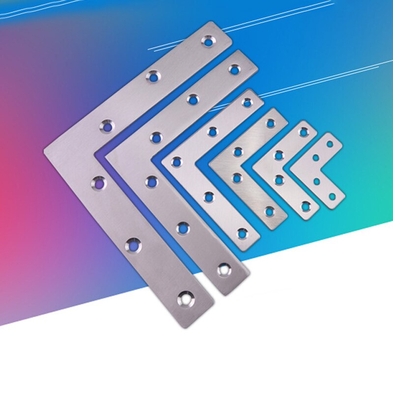 FGHGF 90 Degree L Shaped Stainless Steel Flat Plate Corner Brace Angle Brackets