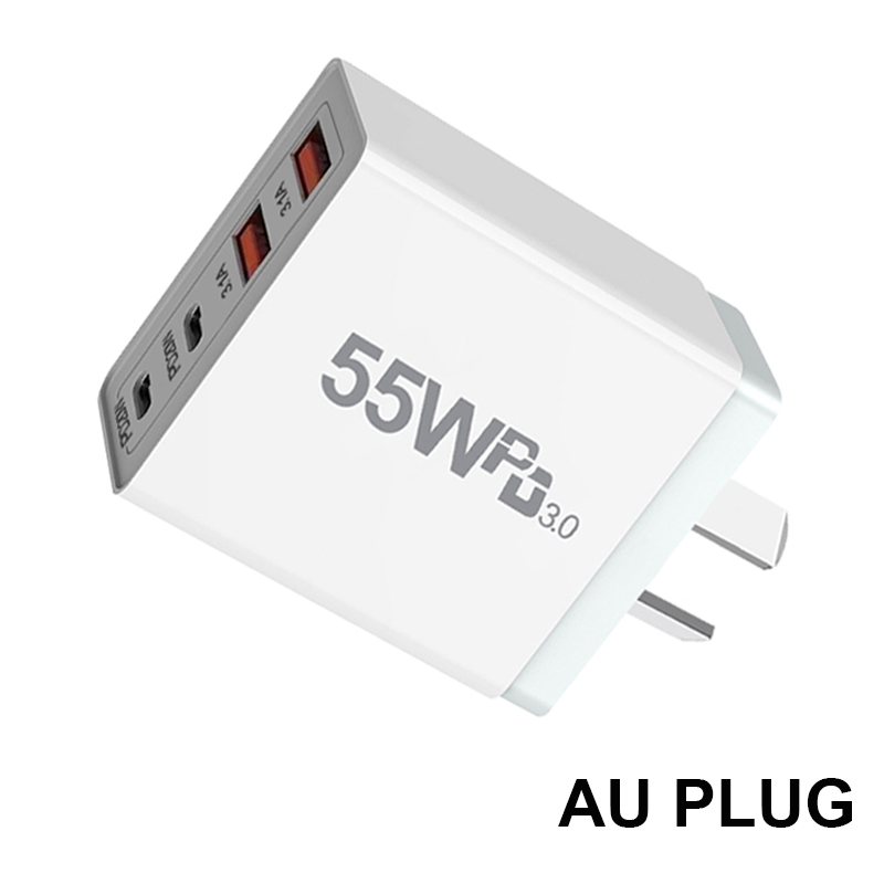 EU/US/UK/AU-stekker USB-oplader Quick Charge 3.0 voor telefoonadapter voor iPhone 13 Pro Max Draagbare wandlader Snelle oplader type c