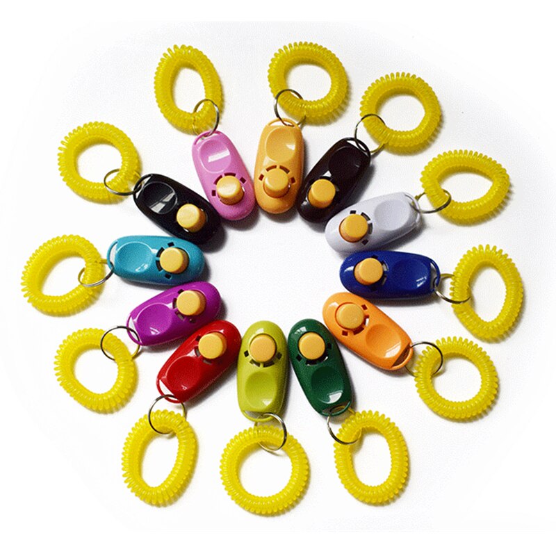 1PC Portable Pet Clicker Whistle Training Guide Wrist Band Delicate Pets Dog Cat Button Trainer Pet Dog Supplies