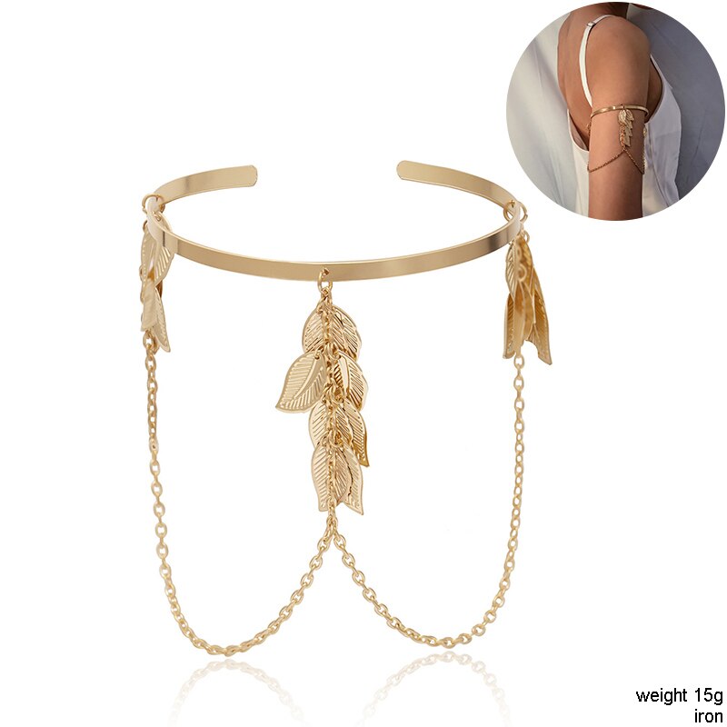Spaloria guld justerbar krystal solmåne armbånd og armbånd til kvinder rhinsten charme overarm armbånd manchet smykker: B1078-1