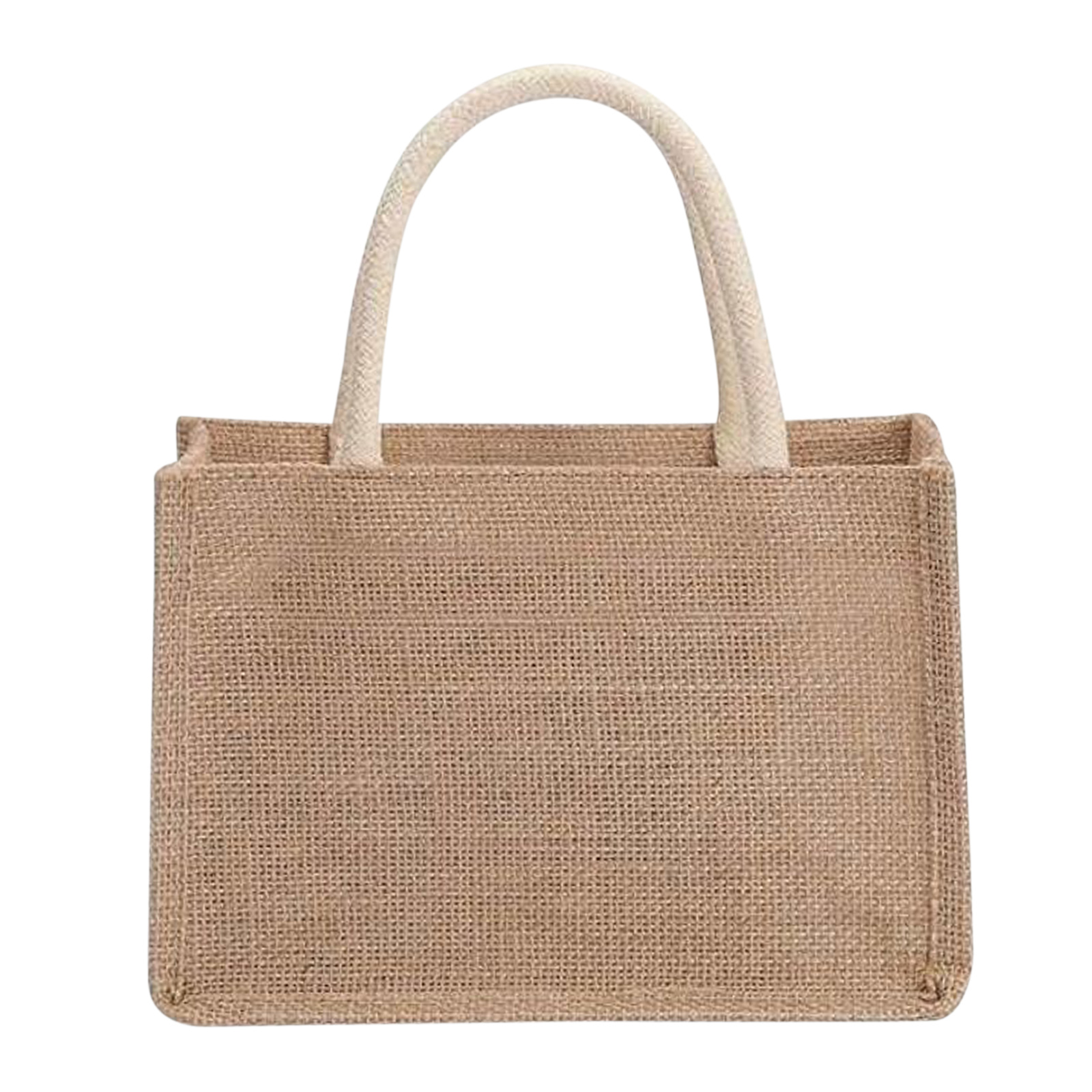 Bolsas de mano de arpillera para mujer, bolso de compras de yute para manualidades, almacenamiento de , bolsa de comestibles, bolso ecológico para mujer, bolso de mano de tela de playa de viaje: Lavanda