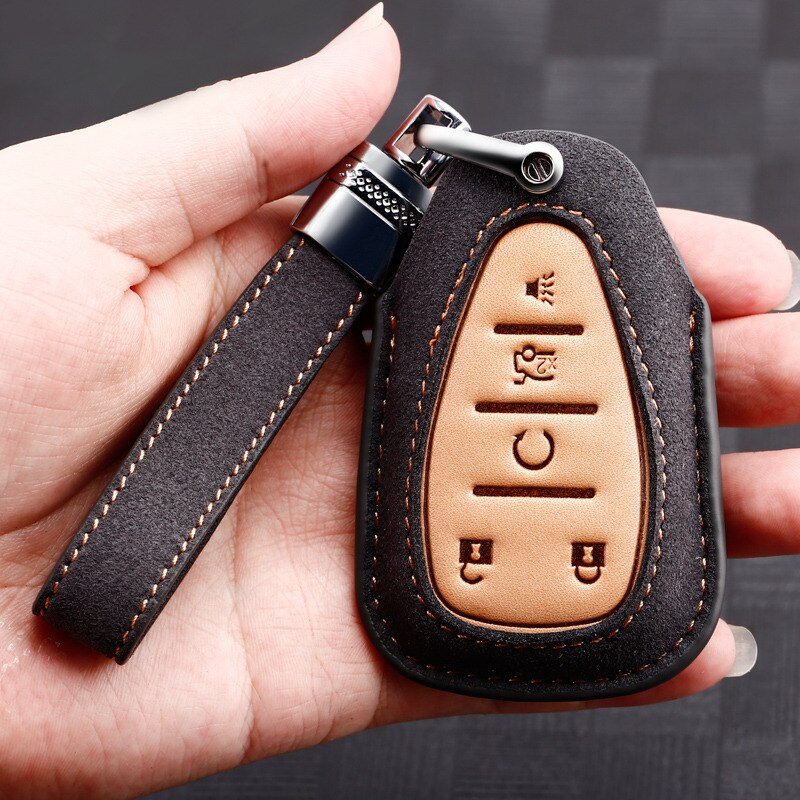 leather Car Key Cover Case For Chevrolet Cruze Spark Camaro Volt Bolt Trax Malibu Accessories