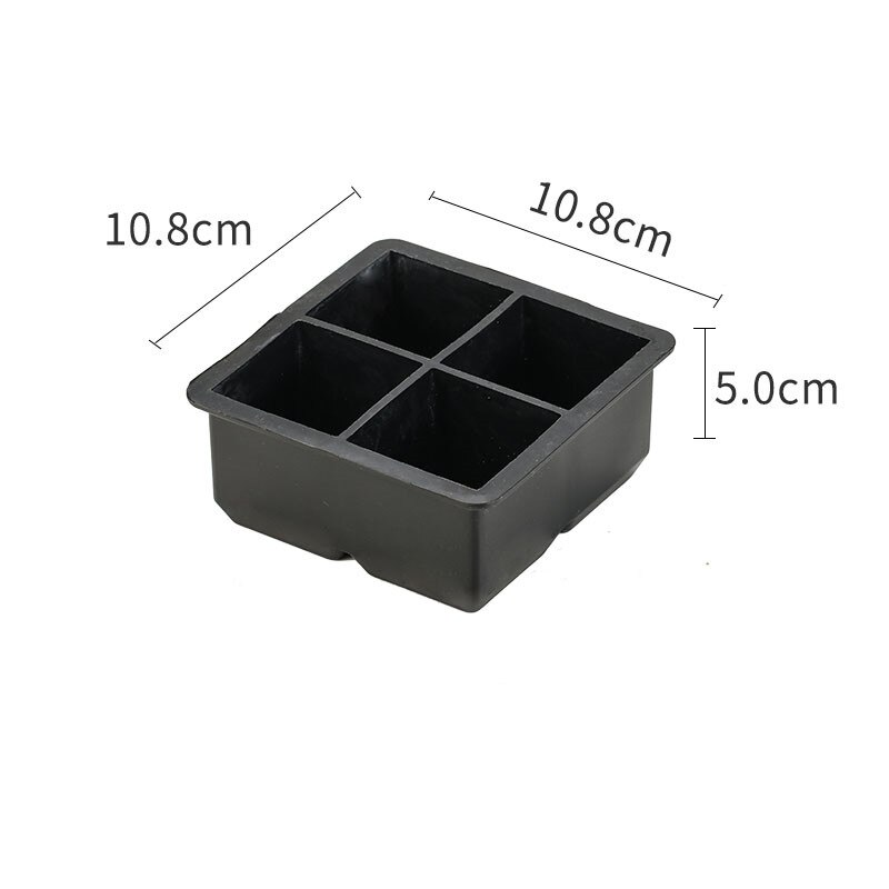 Perfect Ice Cube Silicone Cube Maker Form Cake Pudding Chocolate Molds Easy to Remove Ice Trays Fade Resistant: 4 cells 1pcs