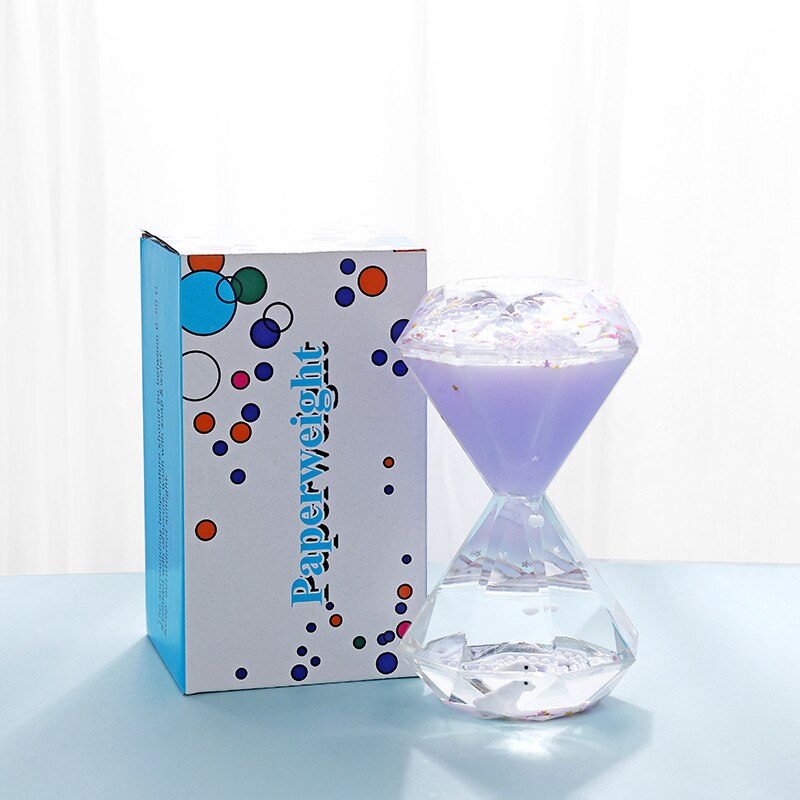 Divertido arena ceremonia clásico Reloj de escritorio lindo de dibujos animados muñeca de líquido reloj de arena de aceite de movimiento para los niños