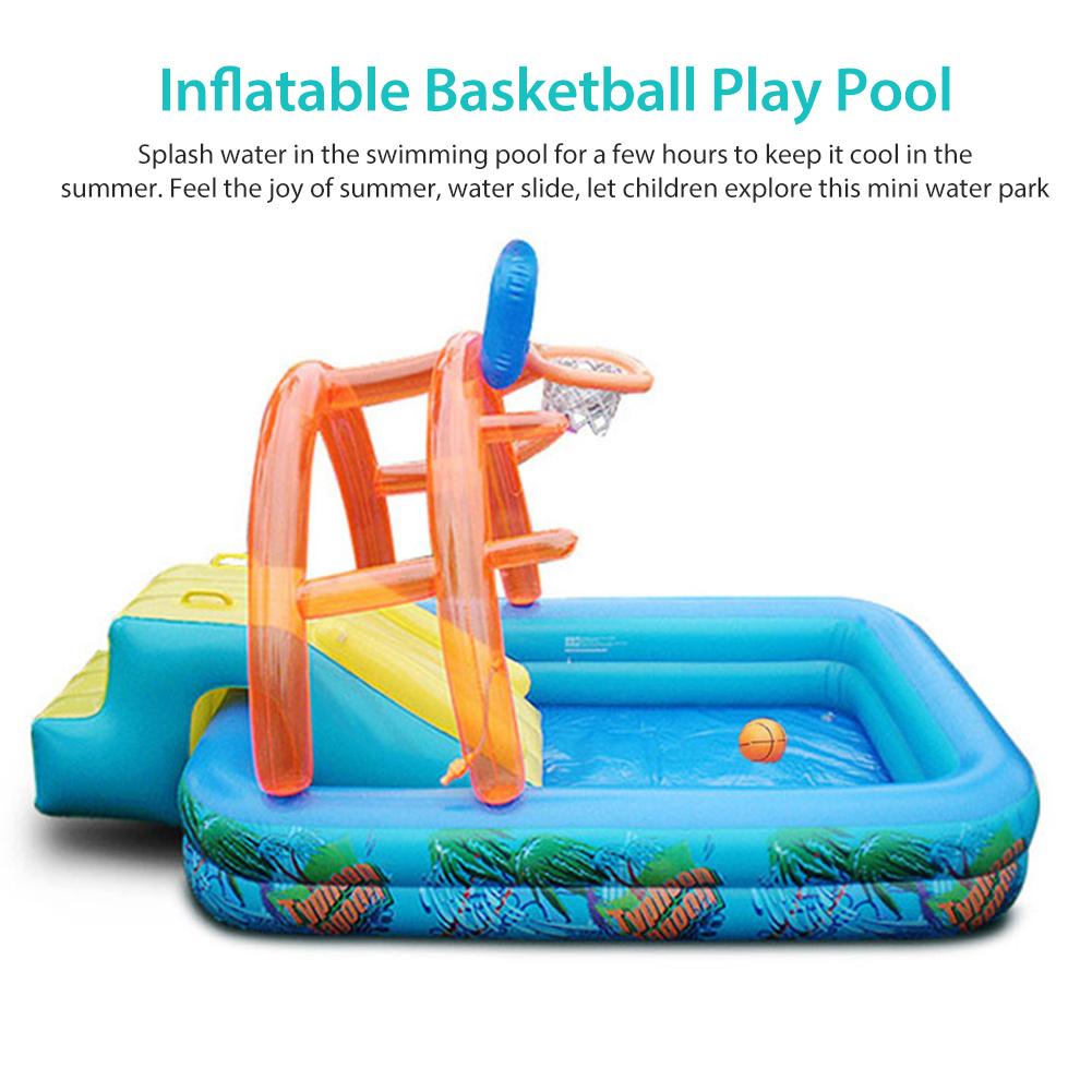 Children Swimming Pool Kids Basketball Playing Pool Inflatable Swimming Pool With Basketball Hoop Water Slide For Children