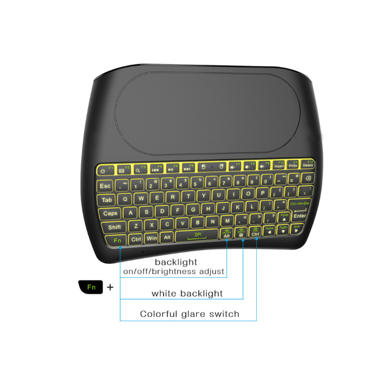 Minitoetsenbord met touchpad 79-toetsen 2.4G Draadloos Kleurrijke achtergrondverlichting Oplaadbaar toetsenbord Computer PC Laptop Draagbaar toetsenbord