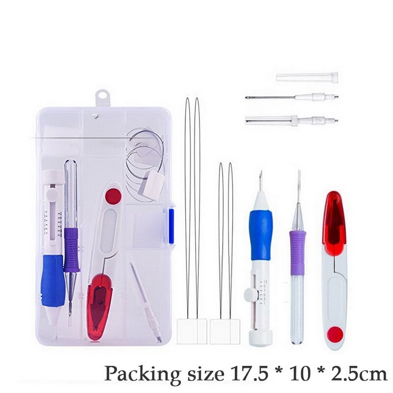 Magic Embroidery Pen Punch Needle Kit Craft Embroidery Threads Cross Stitch Embroidery DIY Knitting Sewing Accessory Tools