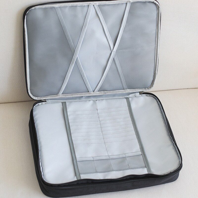Grande capacidade saco de documentos homem viagem à prova dwaterproof água bolsa organizador do escritório arquivo pasta negócios zíper bolsa acessórios