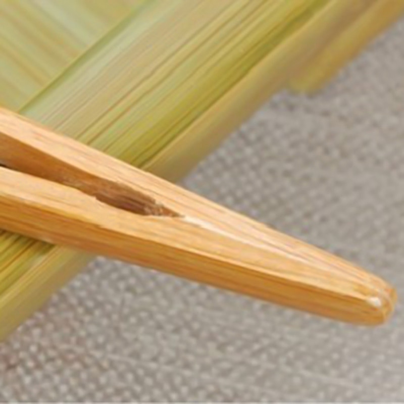 Bambus toast tunge træ brødrister bagel bacon sukker is te tænger bambus pincet te klip miljømæssig lige bøjet klip