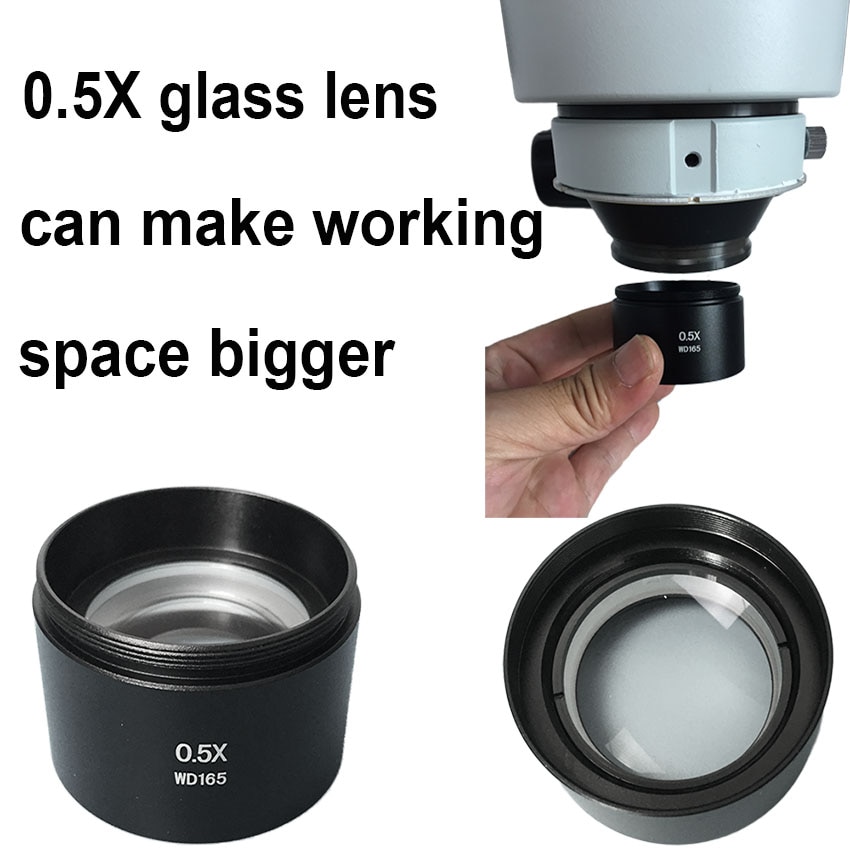 Efix-lente de cristal auxiliar Barlow 0.5X 2X 0.7X para industria, microscopio Digital de vídeo estéreo, cámara, objetivo, rosca de montaje