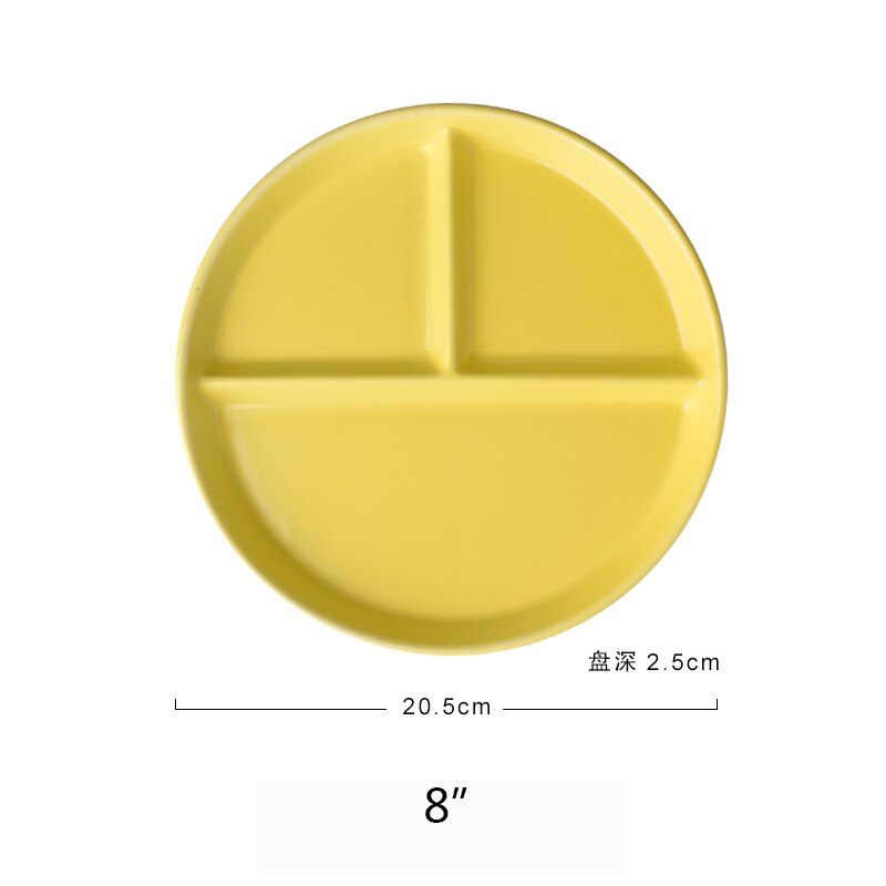 Compartiment de vaisselle en céramique assiette à Dessert fruits aliments pour bébé, plateau de service couleurs pures: F