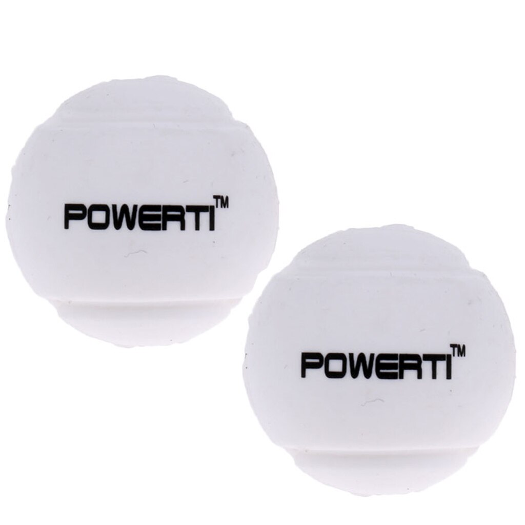 2 Pack Premium Siliconen Bal Dempers Tennisracket Accessoires-Diverse Kleuren: WHITE