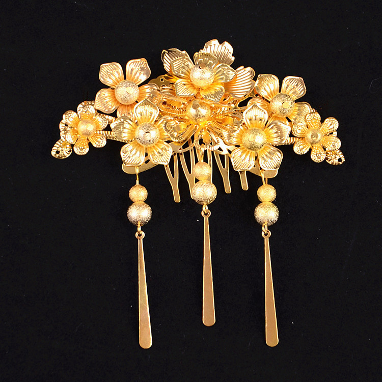 AINILIDAN Bride Tiara Golden Hair Combs Chinese Style Wedding Hair Accessories Small Phoenix Coronet Bridal Crown Forehead: No. 11