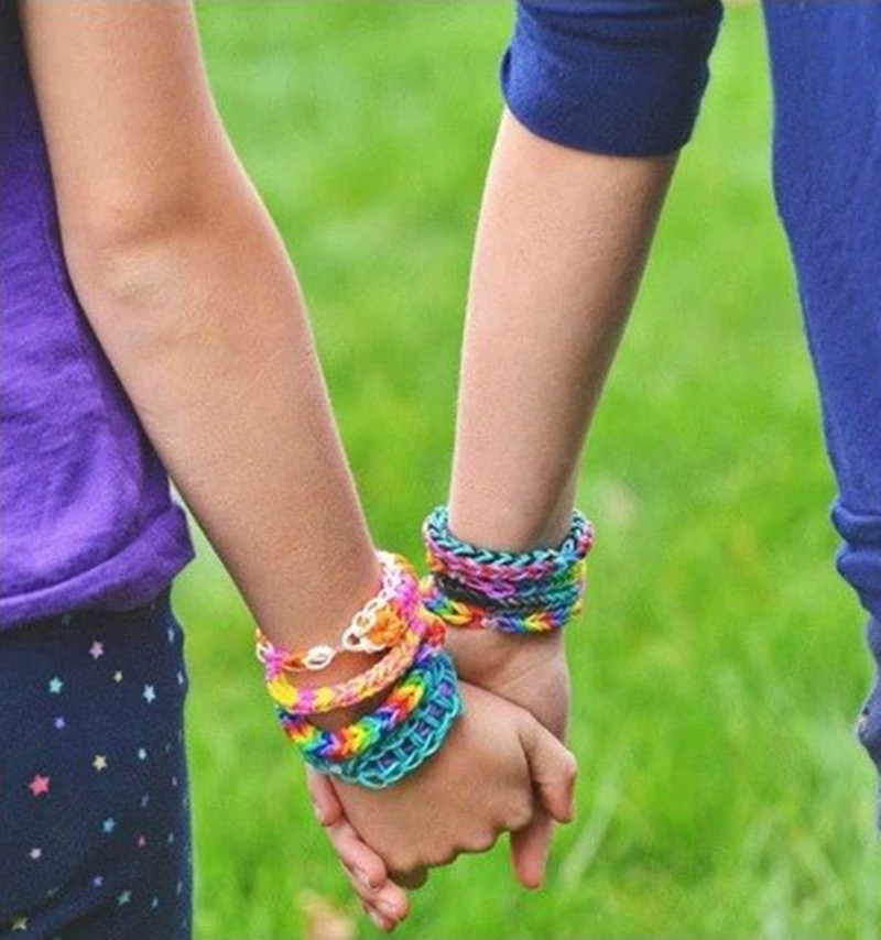 Gummi Webstuhl Band Weaver Kit für DIY längliche Strickmaschine Armbänder Weben Rahmen Bänder Haken Kunst Handwerk, Spielzeug