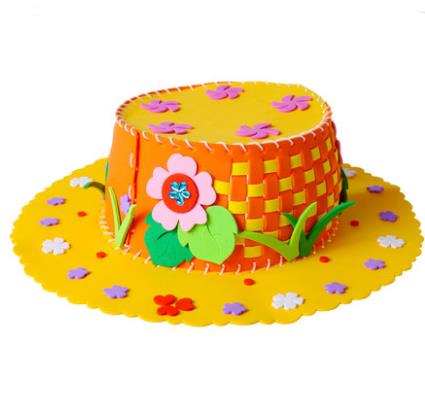 Children's DIY homemade EVA paper card woven hat DIY material bag: 2