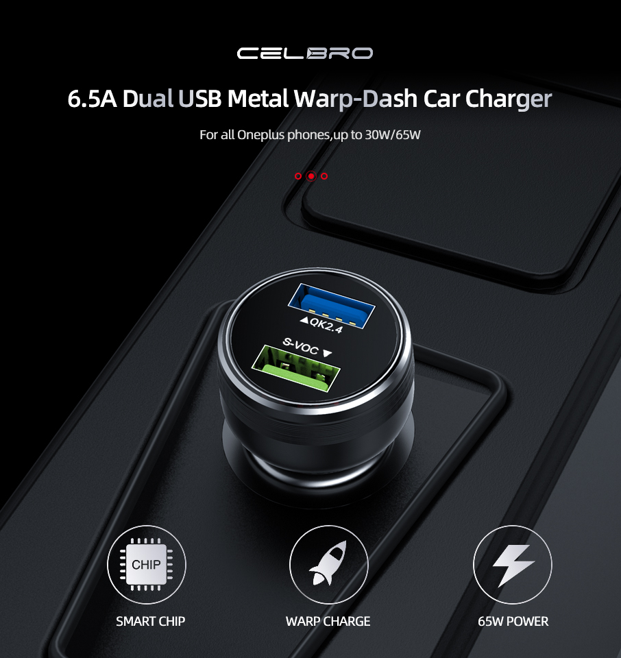 Chargeur de voiture Warp Dash, charge rapide, OnePlus 9, 8, 7 Pro, Nord N10, N100, 65W, 30W