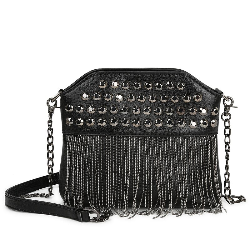 Women's Fringed Crossbody Bag Calm Atmospheric Shoulder Bag Trendy Wild Women's Bag: Style 1