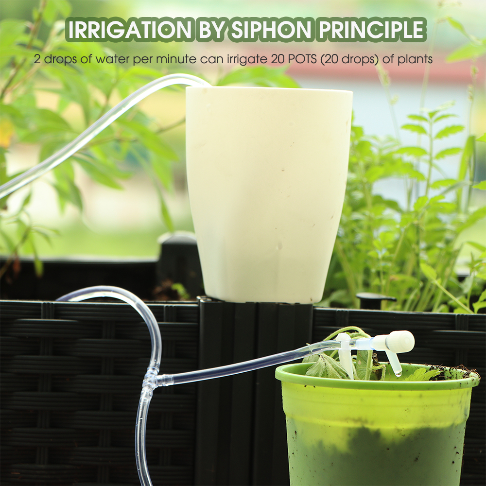 Válvula reguladora de manguera transparente, Kit de riego por goteo, principio de sifón, para jardín interior, Patio, macetas, plantas, gotero de riego, 1/4"