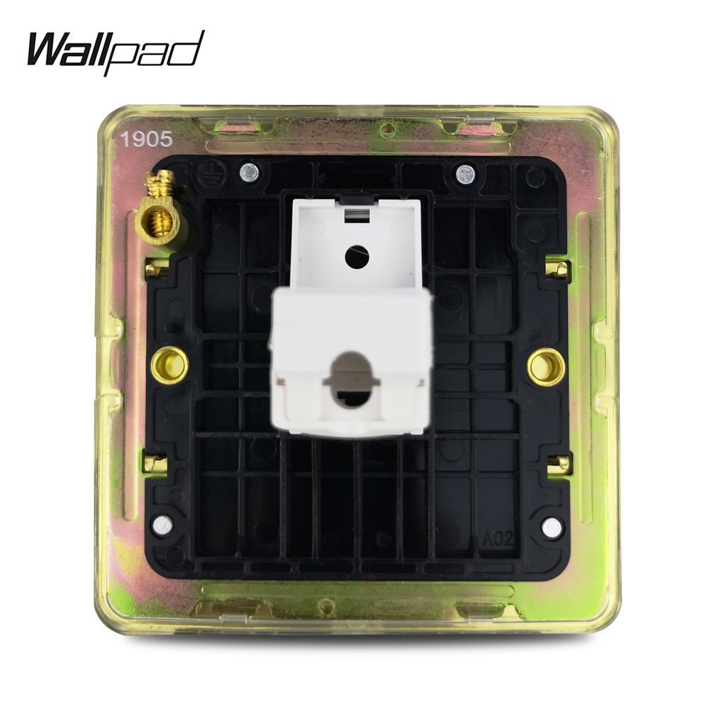 Wallpad Satin Gold H6 Single PC Internet Computer Port RJ45 Outlet Data Socket Brushed Brass Stainless Steel Panel