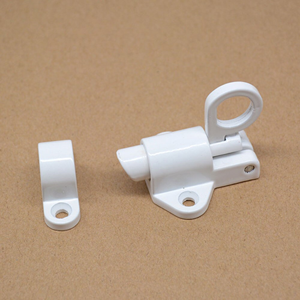 Aluminum Alloy Door Latch Window Gate Safety Pull Ring Spring Bounce Security Home Sliding Latch Hasp Lock