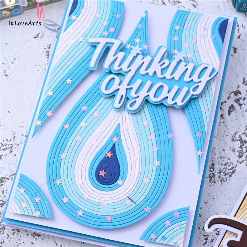 InLoveArts Water Shape Metal Cutting Dies Scrapbooking Decorative Embossing Card Crafts Stencil DIY Waterdrop Frame Die Cut