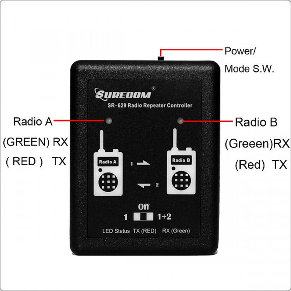 Surecom SR-629 2 in 1 banda trasversale del regolatore del ripetitore della Radio Duplex per la scatola di relè bidirezionale del regolatore del relè della Radio del walkie-talkie