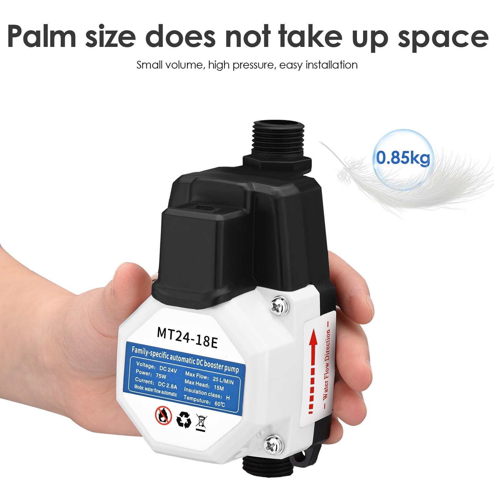 Booster Pump Connector Housing 24V 75W Pressure Water for kitchen Sink Shower Head Outside Tap