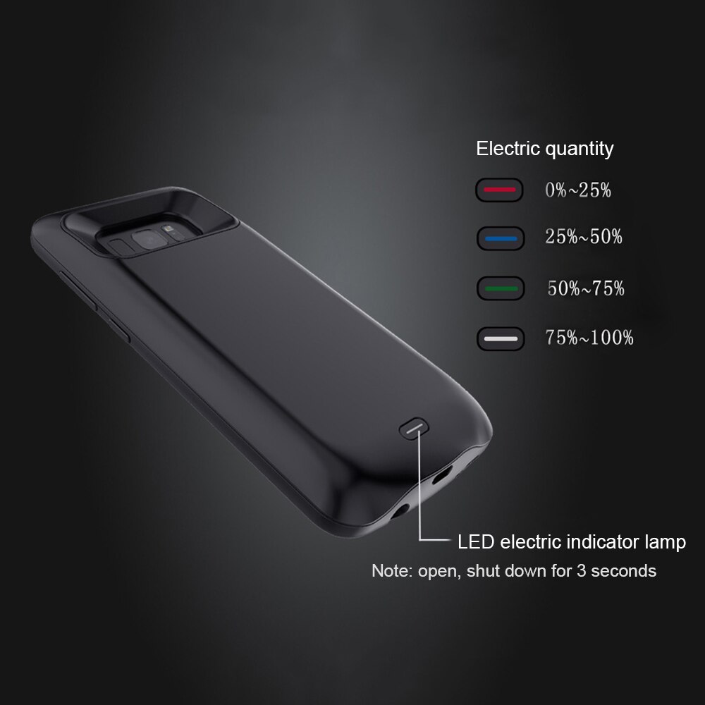 5500ma/5000 mah s8 caixa de bateria para samsung galaxy s8 caso carregador de bateria banco de potência carregador externo para samsung galaxy s8 plus