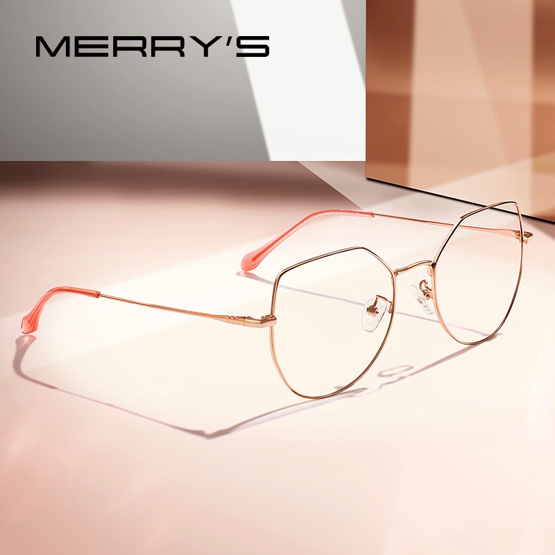 MERRYS-gafas de sol con bloqueo de luz azul para mujer, anteojos con montura óptica, ultraligeros, con de ojo de gato, para miopía, S2025