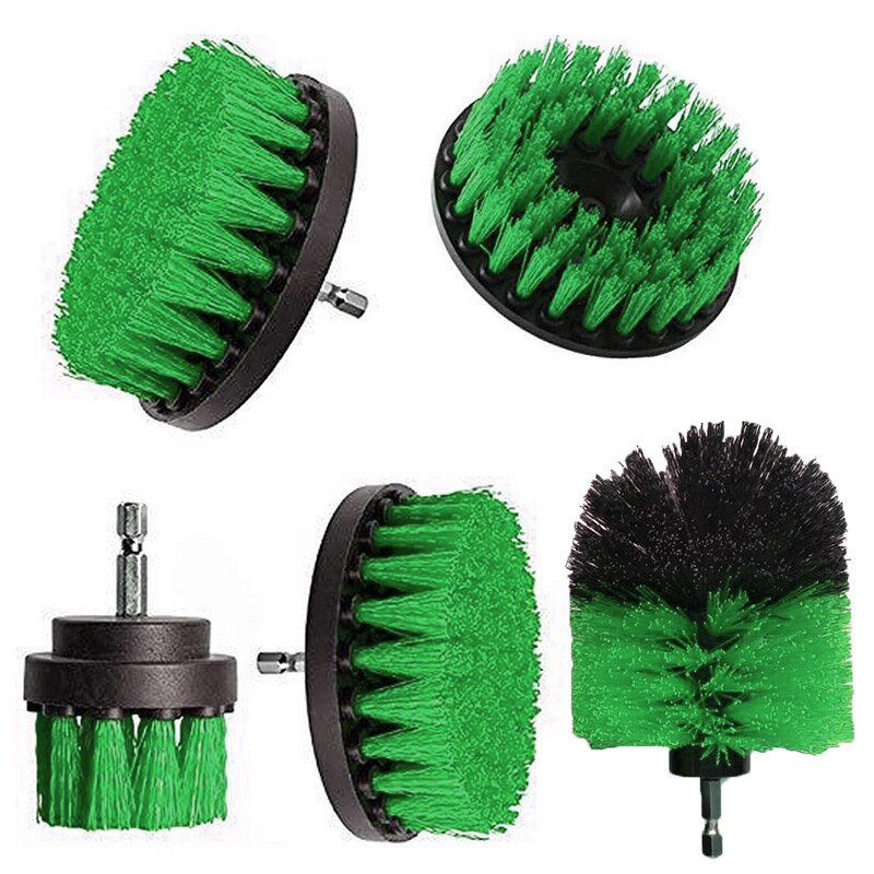 3pcs Power Scrubber Brush Set For Bathroom Cleaning Drill Scrubber Cordless Attachment Kit Power Scrub Tubs Baseboards Scourer: 5pcs grreen