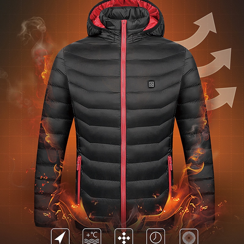 Chaquetas térmicas impermeables para exteriores, cortavientos de algodón con calefacción USB, para senderismo y Camping