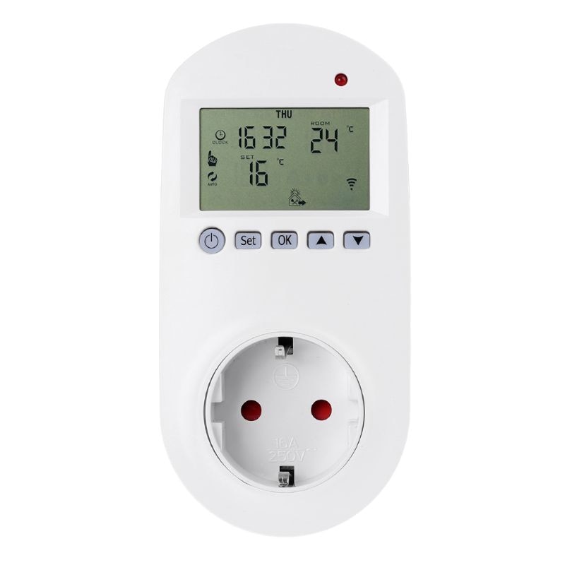 WiFi Plug-in Thermostat Socket Remote Voice Control Floor Heating Temperature Controller 16A 230V EU Plug