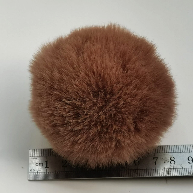 10 stuks 8 cm effen Rex konijn pompom sleutelhanger tas diy handgemaakte materialen en detailhandel kleuren ondersteunen mix en match