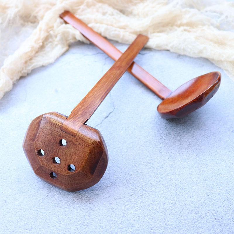 Ramen-cuchara de madera con agujeros para sopa, cuchara Coreana de madera para Fideos japoneses