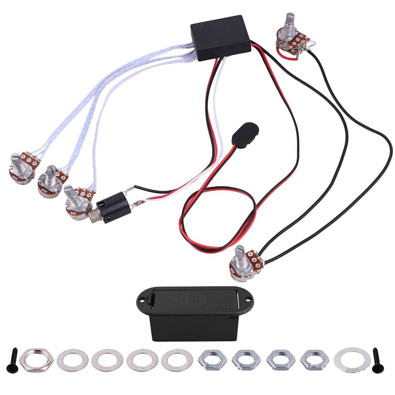 Eq-B3T 3 Band Eq Equalizer Preamp Circuit Active Pickup 5 Control Knobs 3-Way Toggle Switch Guitar Control System