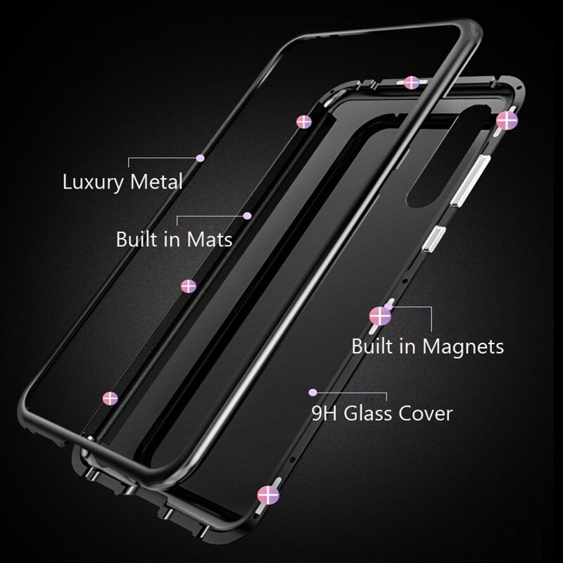 Magnetische Fall für huawei p30 Pro gehärtetem glas Abdeckung auf huwei p30 lite p 30 Pro licht p30lite p30Pro 30 lite zurück Abdeckung coque