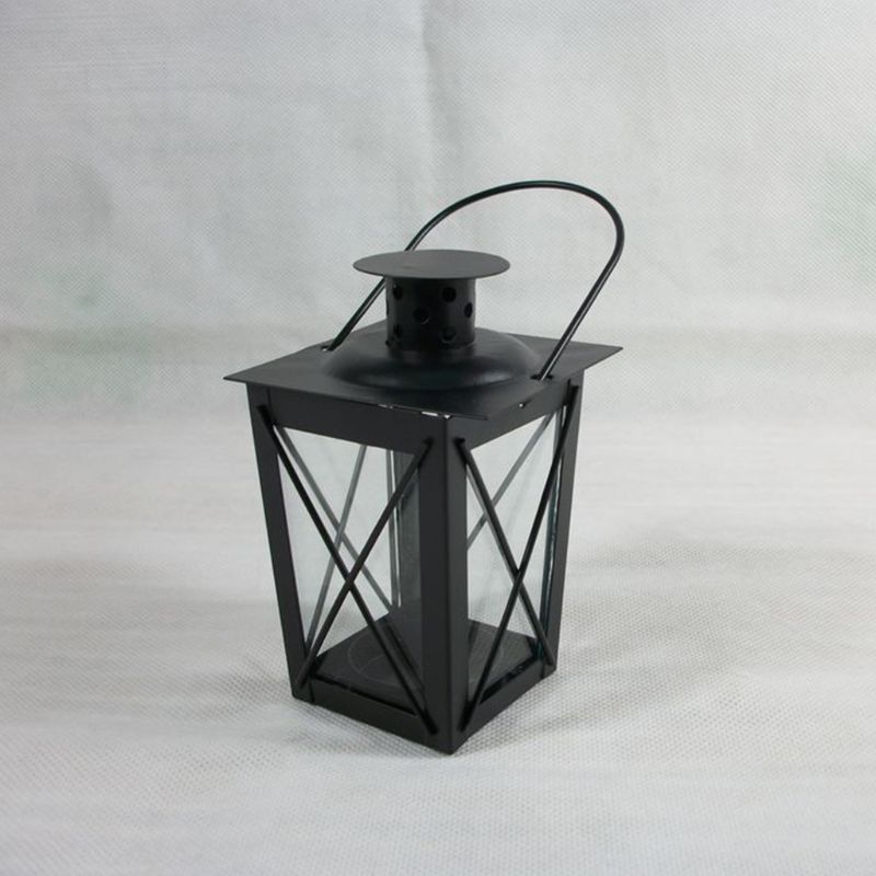 Marokkansk stil sort/hvid romantisk romantisk lysestage retro hængende lanterne lampe indretning til middag boligindretning