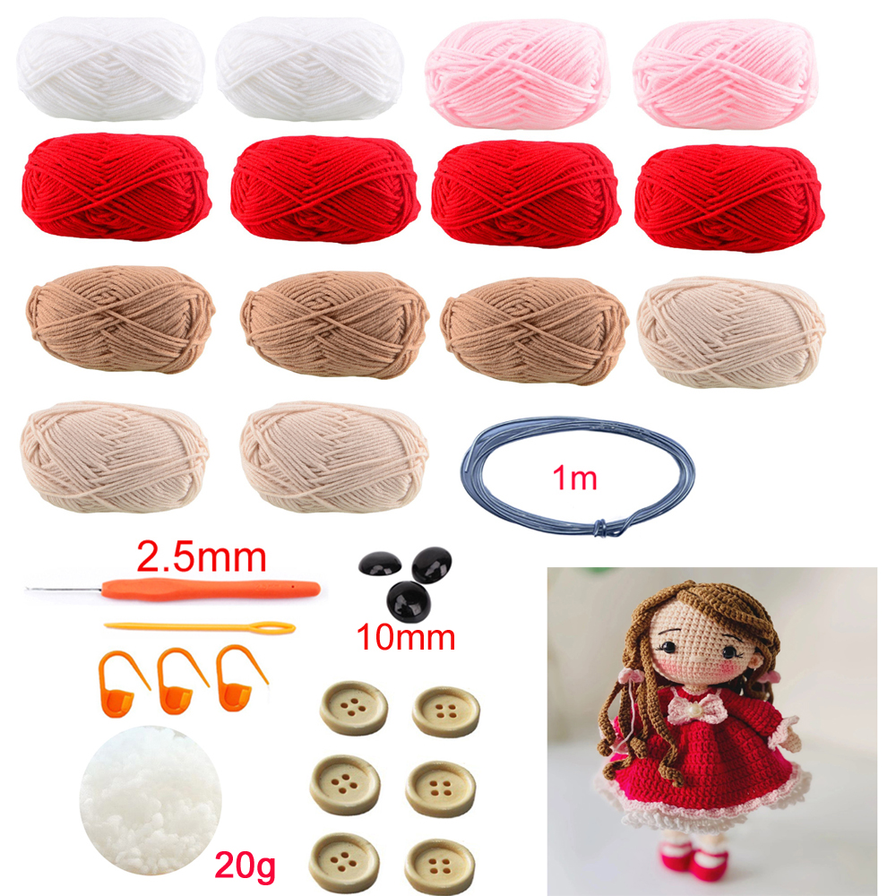 Joli Gril Crochet Kit poupée bricolage tricot amigurumi Crochet animaux kits noël chat chien lapin jouet oiseau insecte fait à la main: vert clair